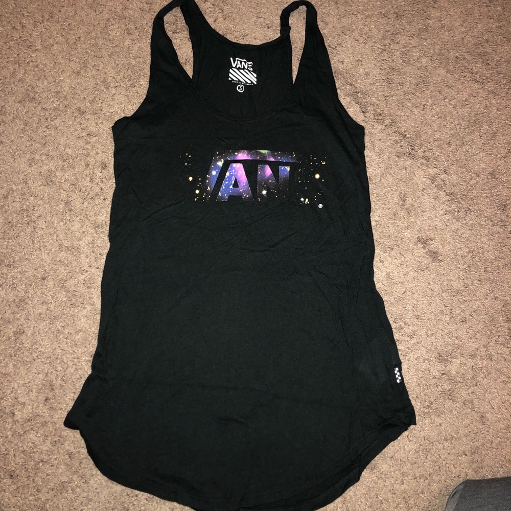 Black and galaxy print Vans tank top